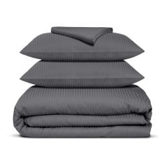 Семейный комплект постельного белья сатин STONE Cosas Антрацит 2х160х220 см Хуст