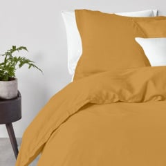 Полуторное постельное белье Curcuma CS7 COSAS Горчичный 160х220 см Хуст