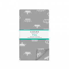 Євро постіль з простирадлом на гумці Crown COSAS сірий 200х220 см Київ