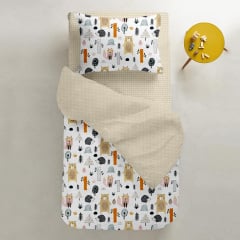 Детский пододеяльник COSAS FOREST Ранфорс 110х140 см Бежевый Гуляйполе