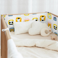 Бортики на кроватку COSAS SAFARI Ранфорс 30х180 см Белый Березнеговатое