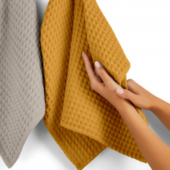 Вафельні рушники COSAS Marigold Greek Waffle Гірчично-пісочний 2 шт Київ