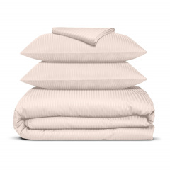 Євро постіль сатин з простирадлом на гумці PASTEL Cosas Сакура 200х220 см Шепетівка