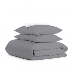 Євро постіль з простирадлом на гумці SHADOW CS11 COSAS Графіт 200х220 см Бучач