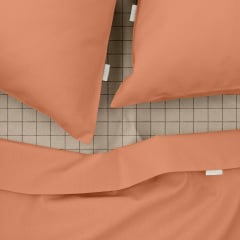 Полуторное постельное белье Amber CS2 COSAS Терракотовый 160х220 см Бородянка