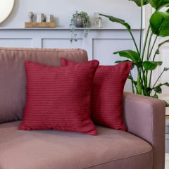 Наволочка 45х45 см Ruby Knitted Braid COSAS Бордо Ізмаїл