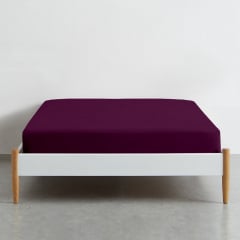 Простынь на резинке COSAS BLUEBERRY Ранфорс 180х200х20 см Темно-вишневый Весёлое