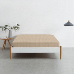 Простынь на резинке COSAS BEIGE GEOMETRY Ранфорс 160х200х20 см Бежевый Хмельник