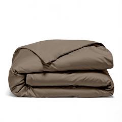 Евро постель сатин с простыней на резинке MOUSSE Cosas Коричневый 200х220 см Шепетовка