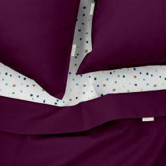 Сімейний комплект постільної білизни COSAS Plum CS1 2х160х220 см Різнокольоровий Обухів