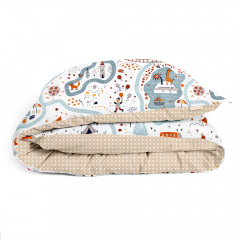 Детский комплект без простыни COSAS TRAVELING ANIMALS Ранфорс 110х140 см Терракотовый Михайловка