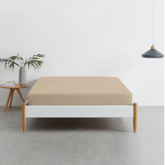 Набор Простыня на резинке COSAS COPPER/ BEIGE GEOMETRY Ранфорс 90х200х20 см 2 шт Бежевый/Коричневый Березно