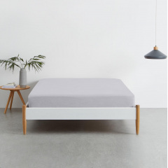 Набір простирадла на резинці COSAS WHITE / GREY Ранфорс 140х200х20 см 2 шт Сірий/Білий Надвірна