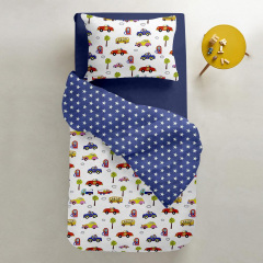 Подростковая постель с простыней на резинке BLUE CARS COSAS Белый 155х215 см Новомосковск