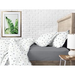 Подростковая постель с простыней на резинке GREY DELTA COSAS Белый 155х215 см Гуляйполе