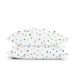 Полутораспальный комплект без простыни COSAS COLOR BLOTS V2 Ранфорс 160х220 см Белый Гуляйполе