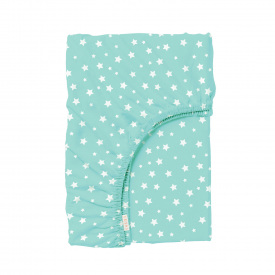 Простынь на резинке 80х160 см MINT STARFALL мятный