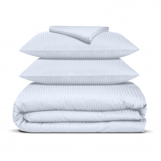 Євро постіль сатин з простирадлом на гумці PORCELAIN CS1 Cosas Білий 200х220 см