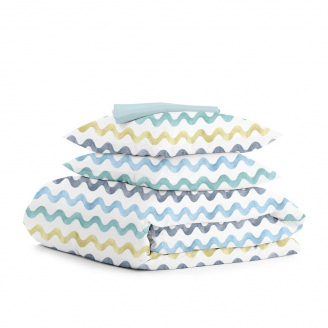 Євро постільна білизна Color Wave COSAS Білий 200х220 см