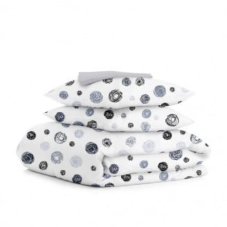 Двуспальное постельное белье Yarn Balls COSAS серый 180х220 см