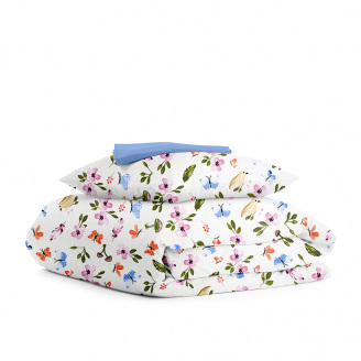 Підліткова постіль з простирадлом на гумці COSAS Happy Birds CS2 160х220 см Різнокольоровий