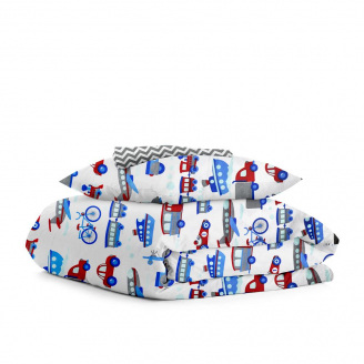 Детский комплект COSAS TRANSPORT Ранфорс 110х140 см Синий