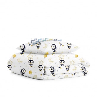 Подростковая постель с простыней на резинке PENGUINS CS2 COSAS Белый 155х215 см