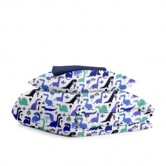 Подростковый комплект на резинке COSAS BLUE DINO Ранфорс 155х215 см