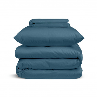 Підліткова постіль сатин з простирадлом на гумці OCEAN Cosas смарагдовий 160х220 см