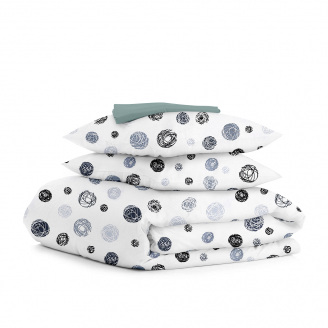 Двуспальное постельное белье Yarn Balls CS6 COSAS серый 180х220 см