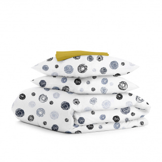 Полуторное постельное белье Yarn Balls CS5 COSAS серый 160х220 см