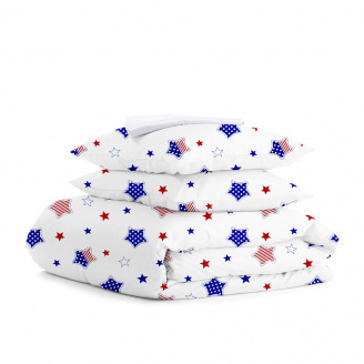Двуспальное постельное белье Star America White COSAS Синий 180х220 см