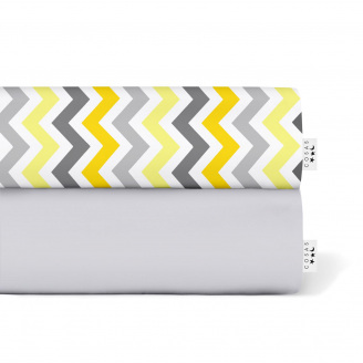 Набор Простыня на резинке COSAS YELLOW ZIGZAG Ранфорс 60х120х12 см 2 шт Серый/Разноцветный