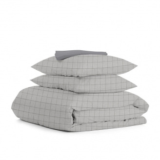 Євро постільна білизна Grey Geometry CS1 COSAS сірий 200х220 см