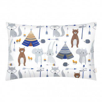 Євро наволочка COSAS BEARS WIGWAMS Ранфорс 50х70 см Сірий