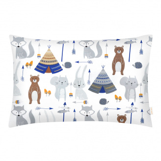 Дитяча наволочка COSAS BEARS WIGWAMS Ранфорс 40х60 см Сірий