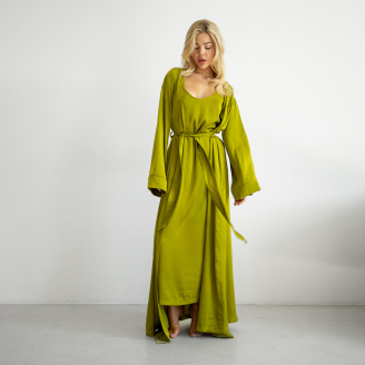 Жіночий халат COSAS Silky Cloud S-M Зелений