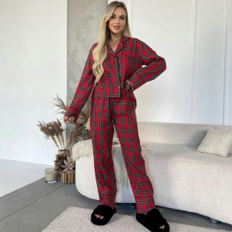 Піжама жіноча COSAS Scottish S-M Різнокольоровий (188Scottish_red_SM)