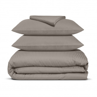 Євро постіль сатин з простирадлом на гумці SAVANA Cosas Кварц 200х220 см