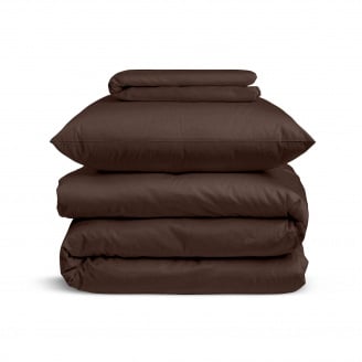 Підліткова постіль сатин з простирадлом на гумці BROWN Cosas Шоколад 160х220 см