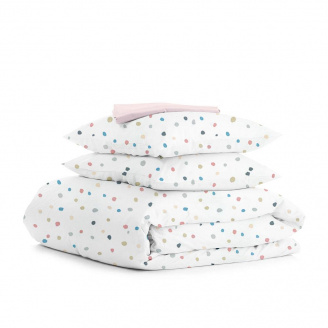 Полуторная постель с простыней на резинке COSAS Color BLOTS CS2 160х220 см Разноцветный