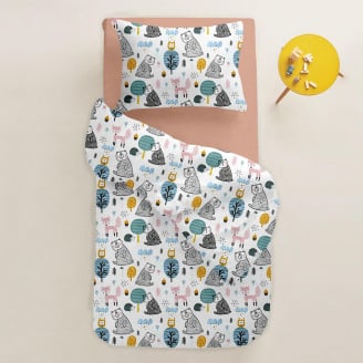 Полутораспальный пододеяльник COSAS ANIMALSFOREST Ранфорс 160х220 см Зеленый