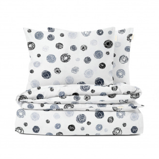 Євро постіль без простирадла Yarn Balls COSAS сірий 200х220 см