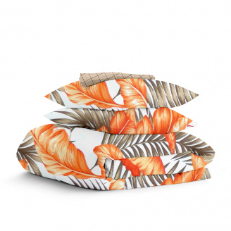 Сімейний комплект постільної білизни ORANGE PALMS CS2 COSAS помаранчевий 2х160х220 см