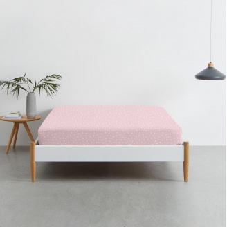 Простирадло на резинці COSAS ROSE STARFALL Ранфорс 90х200х20 см Рожевий