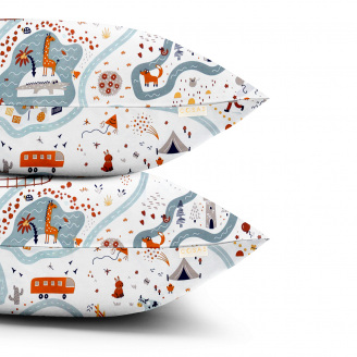 Набір наволочок на подушку 50х70 см TRAVELING ANIMALS COSAS Теракотовий