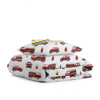 Детский комплект COSAS FIRE TRUCK Ранфорс 110х140 см Красный