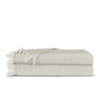 Плед бавовняний COSAS TWISTY 200х230 см Пісочний