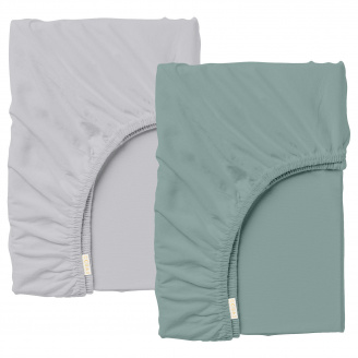 Набір простирадло на резинці 120х200 см 2 шт WINTER Cosas Сіро-зелений