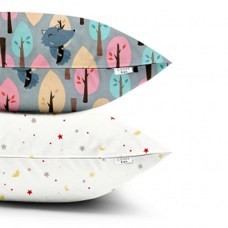 Набір наволочок COSAS GRAY WOLF 40х60 см Сірий/Білий